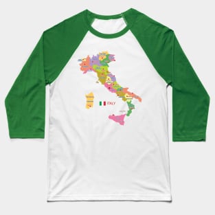 Administrative map of Italy Baseball T-Shirt